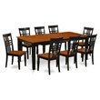Pemberly Row 9-Piece Wood Dining Table Set with Cherry & Black Finish