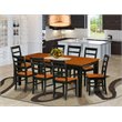 Pemberly Row 9-Piece Wood Kitchen Set with Table in Black and Cherry