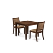 Pemberly Row 3-Piece Dining Set in Walnut Finish with Faux Leather Seats