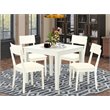 Pemberly Row 5-Piece Wood Dinette Set in Linen White Finish