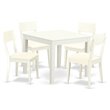 Pemberly Row 5-Piece Wood Dinette Set in Linen White Finish