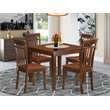 Pemberly Row 5-Piece Mahogany Kitchen Table Set with Wood Seats