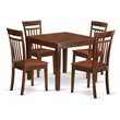 Pemberly Row 5-Piece Mahogany Kitchen Table Set with Wood Seats