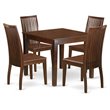 Pemberly Row 5-Piece Square Wood Dining Table Set with Chairs in Mahogany