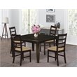 Pemberly Row 5-Piece Wood Dining Table Set in Cappuccino Finish