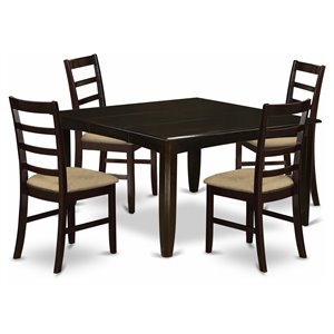 Pemberly Row 5-Piece Wood Dining Table Set in Cappuccino Finish