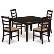 Pemberly Row 5-Piece Wood Dining Table Set in Cappuccino Finish