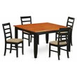Pemberly Row 5-Piece Wood Dining Table Set in Black and Cherry Finish