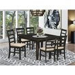 Pemberly Row 7-Piece Wood Dining Set with Square Table in Cappuccino