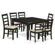 Pemberly Row 7-Piece Wood Dining Set with Square Table in Cappuccino