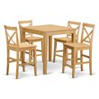 Pemberly Row 5-Piece Traditional Wood Dining Table Set in Oak