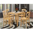 Pemberly Row 5-Piece Wood Dining Table Set with Oak Finish