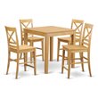 Pemberly Row 5-Piece Wood Dining Table Set with Oak Finish