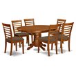 Pemberly Row 7-Piece Wood Dining Set with Saddle Brown Finish