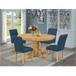 Pemberly Row 5-Piece Oak & Oasis Dining Set with Oval Table