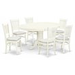 Pemberly Row 7-Piece Elegant Dining Set in Linen White Finish