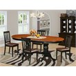 Pemberly Row 5-Piece Wood Dining Set in Black & Cherry with Extendable Table
