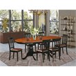 Pemberly Row 7-Piece Dining Set with Faux Leather Seats in Cherry