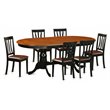 Pemberly Row 7-Piece Dining Set with Faux Leather Seats in Cherry