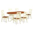 Pemberly Row 7-Piece Wood Dining Set in Buttermilk & Cherry
