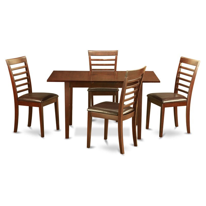 Pemberly Row 5-Piece Wood Table and Ladder Back Kitchen Chair Set