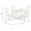 Pemberly Row 5-Piece Dining Set with Slatted Chairs in Linen White