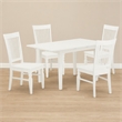 Pemberly Row 5-Piece Dining Set with Slatted Chairs in Linen White