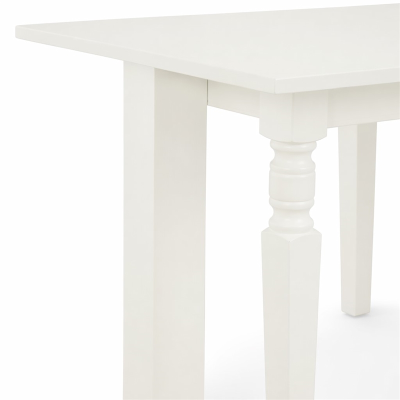 Pemberly Row 5-Piece Dining Set with Slatted Chairs in Linen White