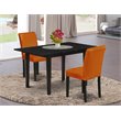 Pemberly Row 3-Piece Dining Set with Parsons Chairs in Black Finish