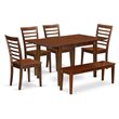 Pemberly Row 6-Piece Wood Dining Set with Mahogany Finish
