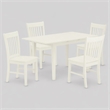 Pemberly Row 5-Piece Dining Table Set in Linen White Rubber Wood