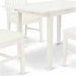 Pemberly Row 5-Piece Dining Table Set in Linen White Rubber Wood