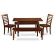 Pemberly Row 5-Piece Wood Kitchen Table Set in Mahogany Finish
