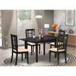 Pemberly Row 5-Piece Black Traditional Dining Set with Slatted Chairs