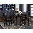 Pemberly Row 5-Piece Solid Wooden Dining Set in Black