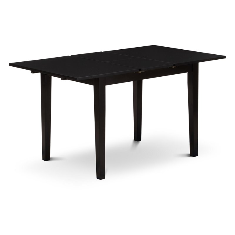 Pemberly Row 5-Piece Solid Wooden Dining Set in Black