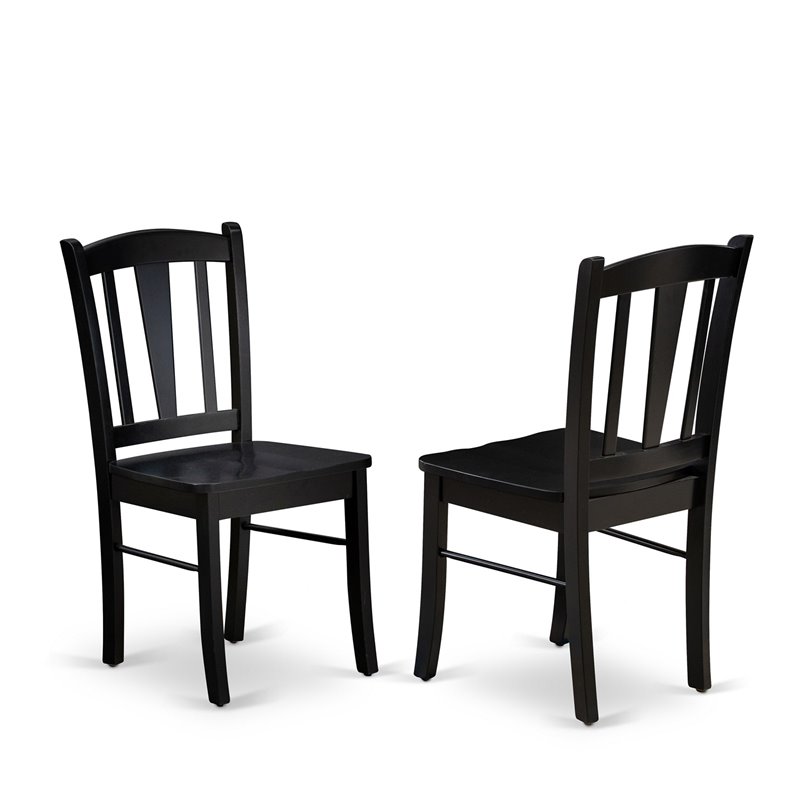 Pemberly Row 5-Piece Solid Wooden Dining Set in Black