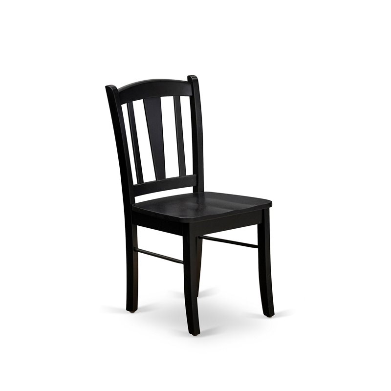 Pemberly Row 5-Piece Solid Wooden Dining Set in Black