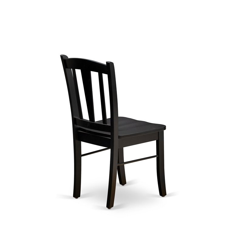 Pemberly Row 5-Piece Solid Wooden Dining Set in Black