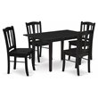 Pemberly Row 5-Piece Solid Wooden Dining Set in Black