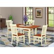 Pemberly Row 5-Piece Wood Kitchen Table Set in Buttermilk and Cherry