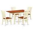 Pemberly Row 5-Piece Wood Kitchen Table Set in Buttermilk and Cherry