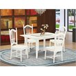 Pemberly Row 5-Piece Rubber Wood Dining Set in Linen White Finish