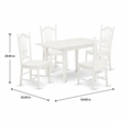 Pemberly Row 5-Piece Rubber Wood Dining Set in Linen White Finish