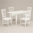 Pemberly Row 5-Piece Rubber Wood Dining Set in Linen White Finish