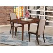 Pemberly Row 3-Piece Mahogany Dining Set with Light Tan Fabric