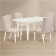 Pemberly Row 5-Piece Wood Kitchen Table Set in White with High-Back Chairs