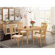 Pemberly Row 5-Piece Dinette Set in Oak Finish with 4 Chairs