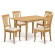 Pemberly Row 5-Piece Dinette Set in Oak Finish with 4 Chairs