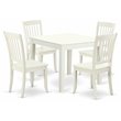 Pemberly Row 5-Piece Wood Dining Set with Slat Back Chairs in Linen White Finish